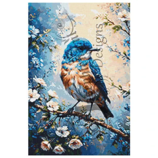 Afbeeldingen van Blauwe vogel - Diamond painting - Josephiena.nl - DP-082
