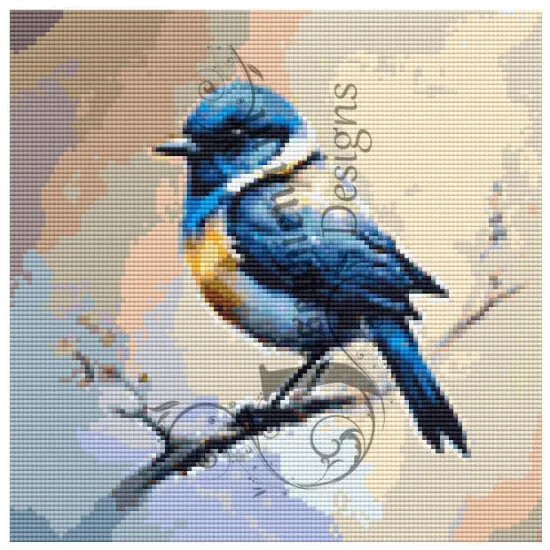 Afbeeldingen van Blauwe vogel - Diamond painting - Josephiena.nl - DP-083