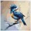 Afbeeldingen van Blauwe vogel - Diamond painting - Josephiena.nl - DP-083