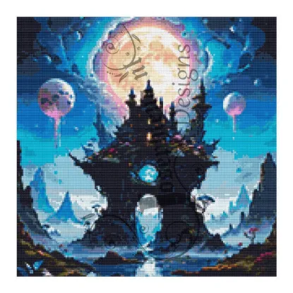 Afbeeldingen van Buitenaardse kasteelruines - Diamond painting - Josephiena.nl - DP-090