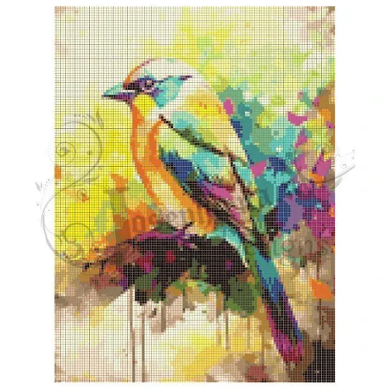 Afbeeldingen van Kleurrijke vogel - Diamond painting - Josephiena.nl - DP-064