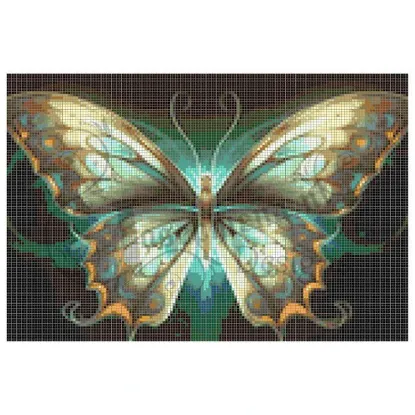 Afbeeldingen van Vlinder groen-blauw - Diamond painting - Josephiena.nl - DP-060