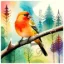 Picture of Watercolor Bird - Diamond Painting - Josephiena.nl - DP-073