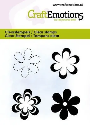 Afbeeldingen van CraftEmotions clearstamps 6x7cm - Diverse bloemen 3