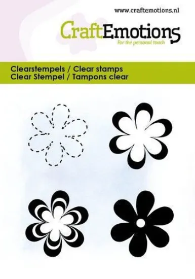 Afbeeldingen van CraftEmotions clearstamps 6x7cm - Diverse bloemen 3