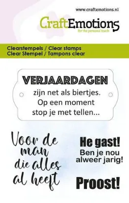 Afbeeldingen van CraftEmotions clearstamps 6x7cm - Tekst Proost NL