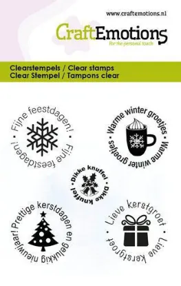 Afbeeldingen van CraftEmotions clearstamps 6x7cm - Tekst rondjes Kerst NL