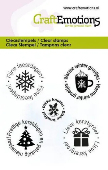 Afbeeldingen van CraftEmotions clearstamps 6x7cm - Tekst rondjes Kerst NL
