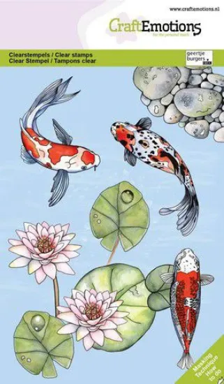 Afbeeldingen van CraftEmotions clearstamps A6 - Koi GB Dimensional stamp