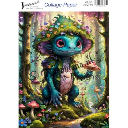 Afbeeldingen van Blue monster 1 - Josephiena's collage paper - CP-133