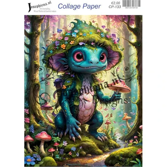 Afbeeldingen van Blue monster 1 - Josephiena's collage paper - CP-133