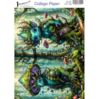 Afbeeldingen van Blue monster 10 - Josephiena's collage paper - CP-142