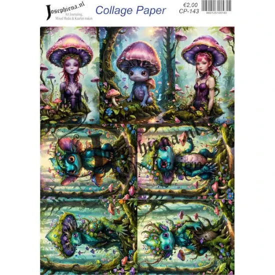 Afbeeldingen van Blue monster 11 - Josephiena's collage paper - CP-143