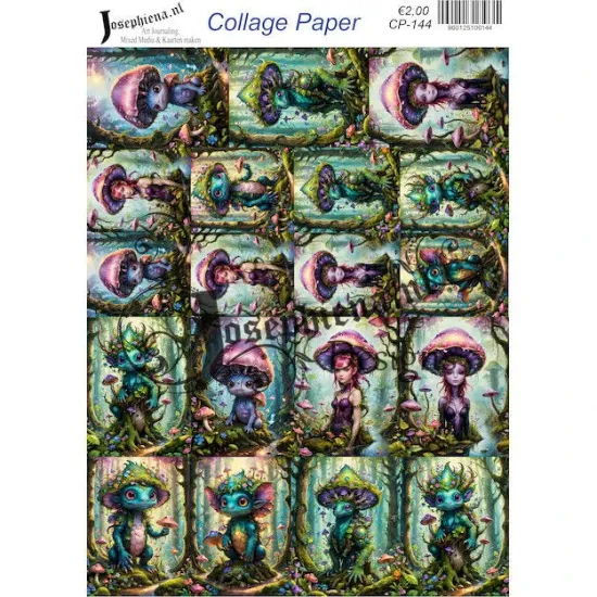 Afbeeldingen van Blue monster 12 - Josephiena's collage paper - CP-144