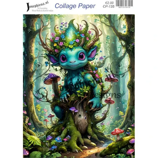 Afbeeldingen van Blue monster 3 - Josephiena's collage paper - CP-135