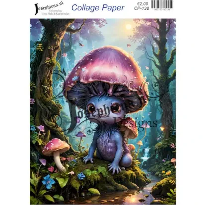 Afbeeldingen van Blue monster 6 - Josephiena's collage paper - CP-138