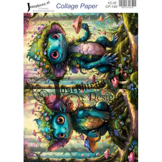 Afbeeldingen van Blue monster 8 - Josephiena's collage paper - CP-140