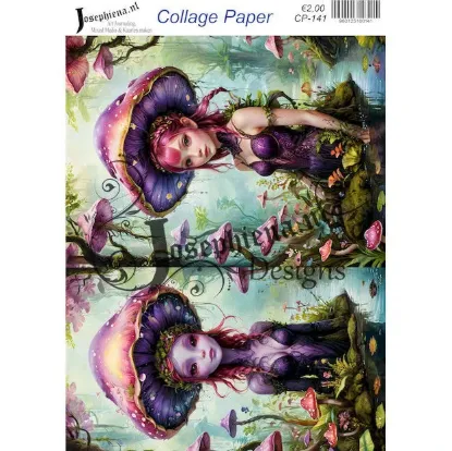 Afbeeldingen van Blue monster 9 - Josephiena's collage paper - CP-141