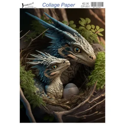 Afbeeldingen van Draken nest #1 - Josephiena's collage paper - CP-001