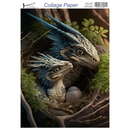 Afbeeldingen van Draken nest #1 - Josephiena's collage paper - CP-001