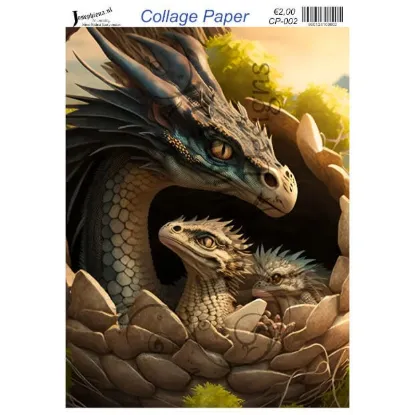 Afbeeldingen van Draken nest #2 - Josephiena's collage paper - CP-002