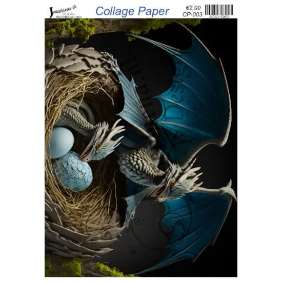 Afbeeldingen van Draken nest #3 - Josephiena's collage paper - CP-003