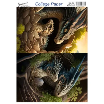 Afbeeldingen van Draken nest #5 - Josephiena's collage paper - CP-005