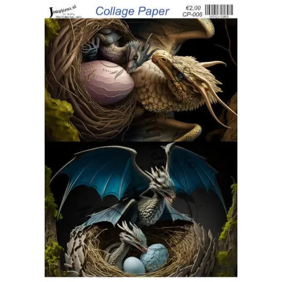 Afbeeldingen van Draken nest #6 - Josephiena's collage paper - CP-006