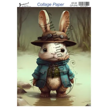 Afbeeldingen van Konijn in het moeras - Josephiena's collage paper - CP-016