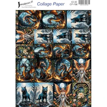 Afbeeldingen van Phoenix wolf 12 - Josephiena's collage paper - CP-156