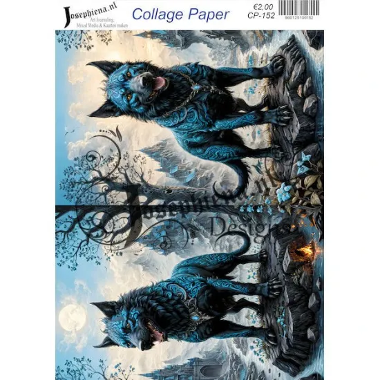 Afbeeldingen van Phoenix wolf 8 - Josephiena's collage paper - CP-152