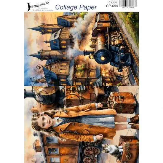 Afbeeldingen van Steampunk Travel #10 - Josephiena's collage paper - CP-059