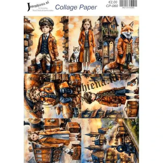 Afbeeldingen van Steampunk Travel #11 - Josephiena's collage paper - CP-060