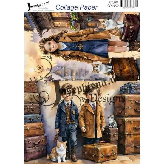 Afbeeldingen van Steampunk Travel #13 - Josephiena's collage paper - CP-062