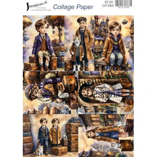 Afbeeldingen van Steampunk Travel #14 - Josephiena's collage paper - CP-063