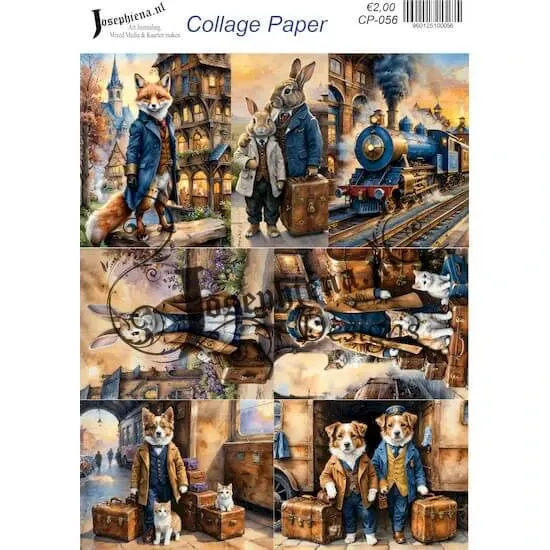 Afbeeldingen van Steampunk Travel #7 - Josephiena's collage paper - CP-056