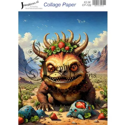 Afbeeldingen van Strawberry monster - Josephiena's collage paper - CP-122