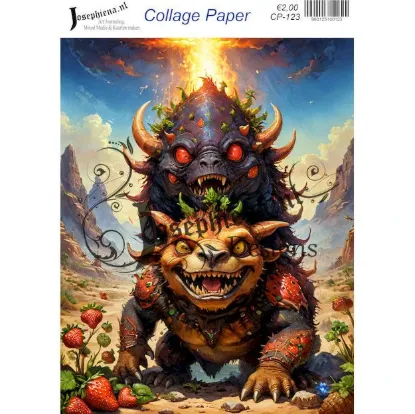 Afbeeldingen van Strawberry monster 2 - Josephiena's collage paper - CP-123