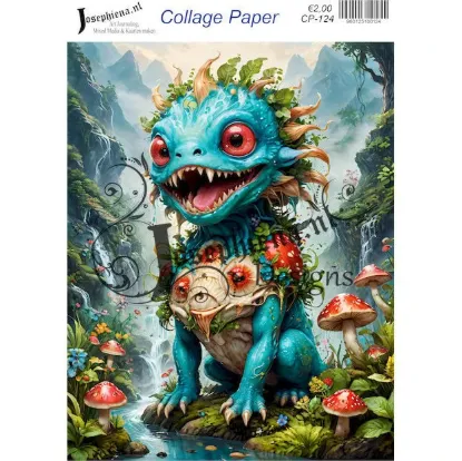 Afbeeldingen van Strawberry monster 3 - Josephiena's collage paper - CP-124