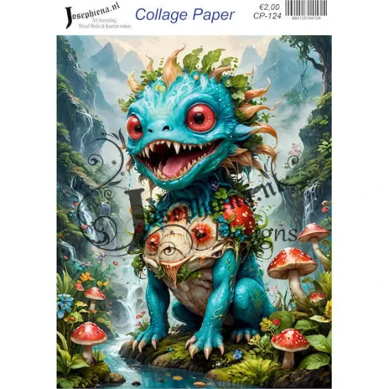 Afbeeldingen van Strawberry monster 3 - Josephiena's collage paper - CP-124