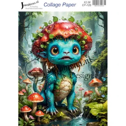 Afbeeldingen van Strawberry monster 4 - Josephiena's collage paper - CP-125