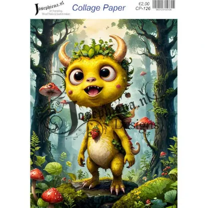 Afbeeldingen van Strawberry monster 5 - Josephiena's collage paper - CP-126