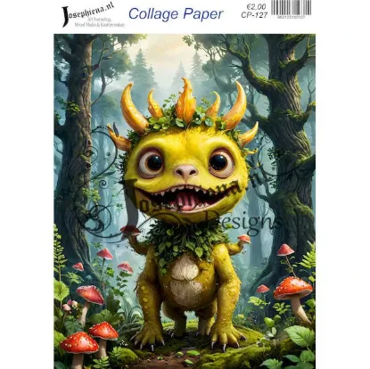Afbeeldingen van Strawberry monster 6 - Josephiena's collage paper - CP-127