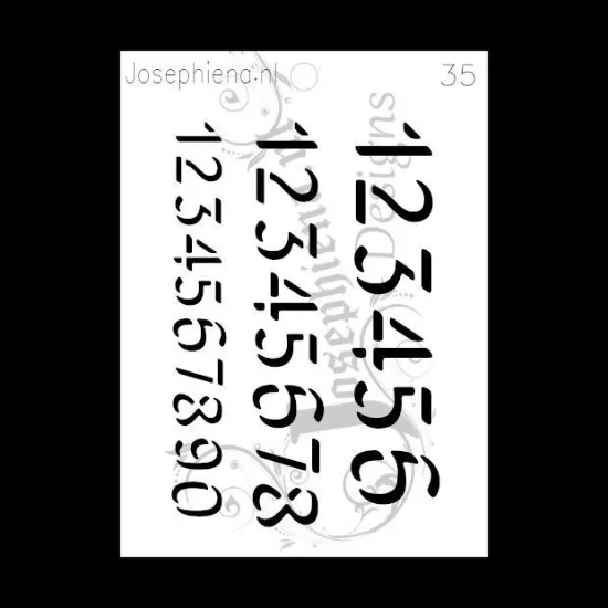 Afbeeldingen van Cijfers - stencil - A6S035