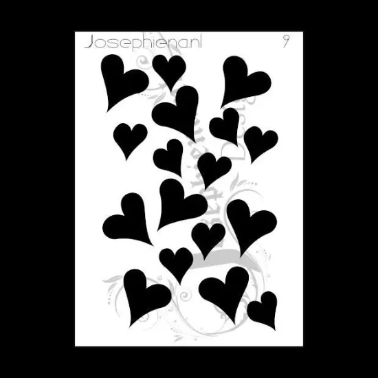 Afbeeldingen van Harten - stencil - A6S009