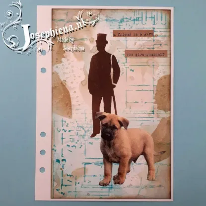 Afbeeldingen van Man met stok - Stencil van Josephiena`s - A6S073