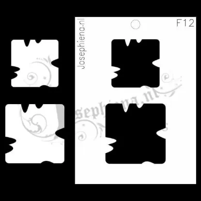 Afbeeldingen van Versleten Vierkanten - figuur-stencil - A6F012