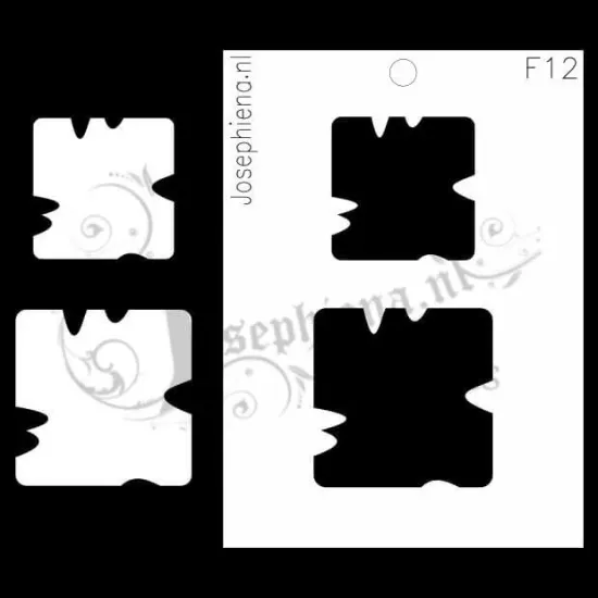 Afbeeldingen van Versleten Vierkanten - figuur-stencil - A6F012