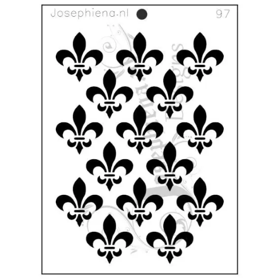 Afbeeldingen van Fleur de lis - Josephiena's stencil A5 - A5S097