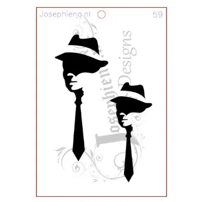 Afbeeldingen van Man met stropdas - stencil - A5S059